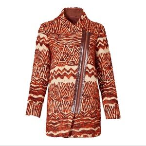 Free People Henna Statement Coat Large Boho Tribal Pattern